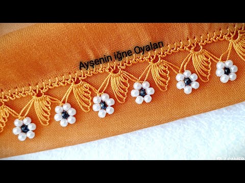 Hardal düz yazmaya boncuklu iğne oyası modeli yaptım muhteşem oldu buyurun izleyin