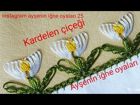 194.model Yeni kendi tasarımım herkesin çok begenecegi kardelen çiçeği çıtıpıtı iğne oyası modeli
