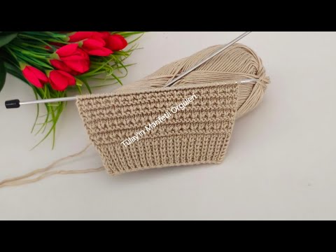 İki Şiş Kolay Yelek, Hırka, Şal İçin Örgü Modeli