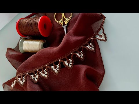 630 – Çam Ağacı Oyası O Kadar Güzel Modelki Mutlaka Yapacak Listesine Ekleyin Sıralı Tığ Oyası