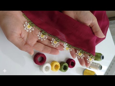 641 – Zarif Tül Gibi Tasarım Papatya Oyası Yapımı