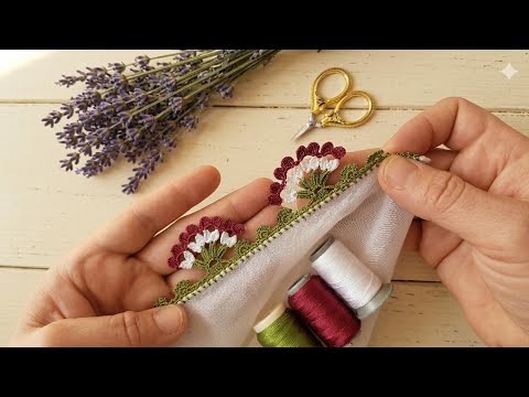 642 – Bu Modeli Görmeden Karar Vermeyin! En Yeni Tasarım Çiçekli Tığ Oyası Yapımı