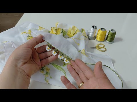 654- Böyle Alt Çimen Gördünüzmü Hanımlar Farklı Alt Çimeniyle Papatya Oyası Yapımı