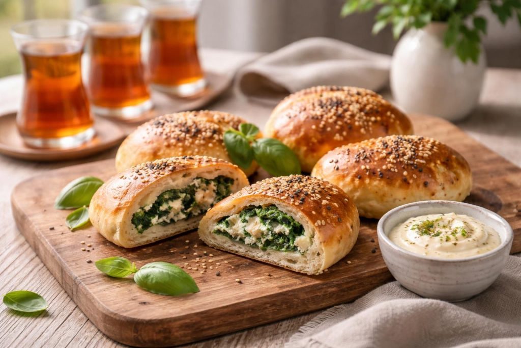 Çay Saati Favorisi: Ispanaklı Labneli Poğaça Tarifi | Hem Göz Alıcı Hem Lezzetli