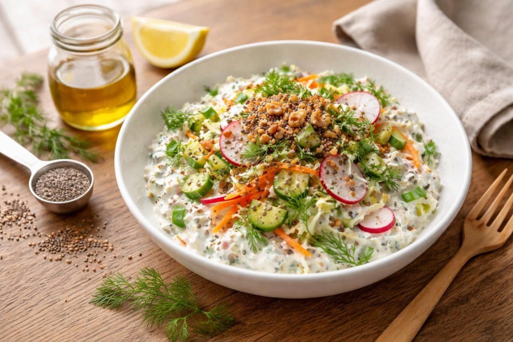 Diyetisyen Merve Sayın’dan Yoğurtlu Göbek Salata Tarifiyle Metabolizmayı Destekleyen Sağlıklı Beslenme Rehberi