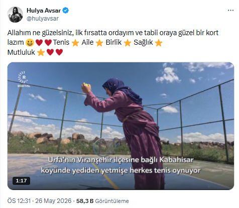 Hülya Avşar'dan Viranşehir'e Destek: Tenis Kortu Sözü Verdi