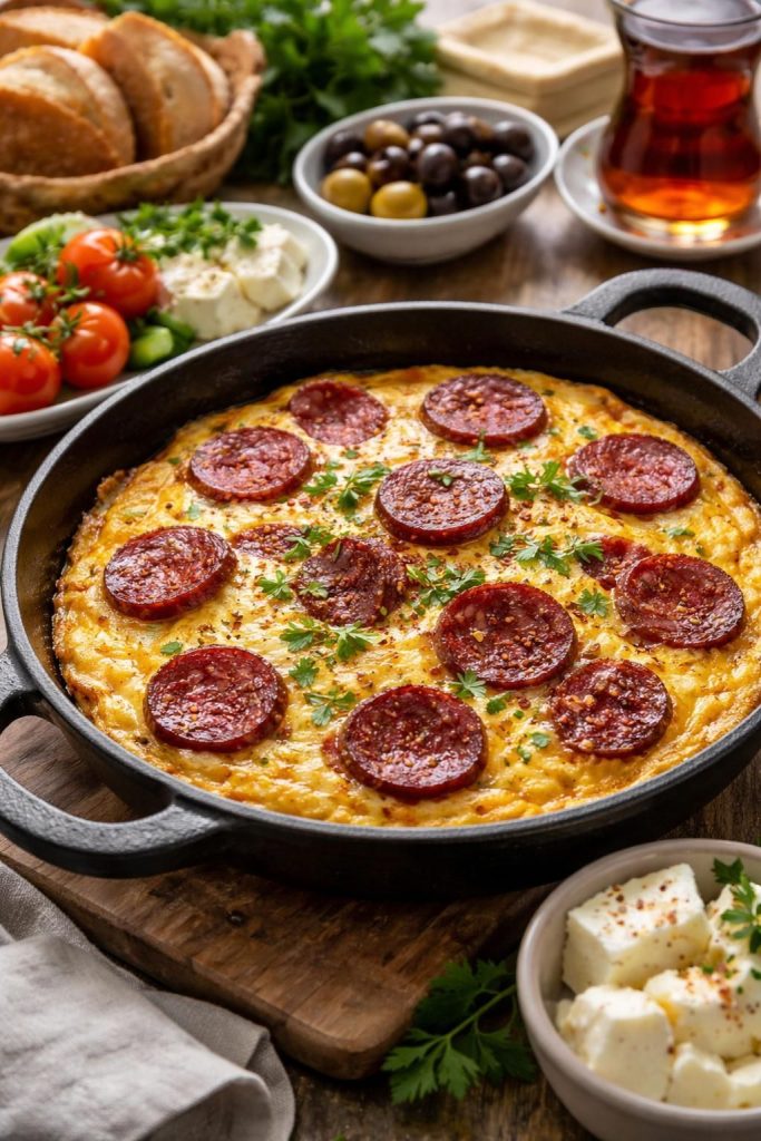 Kahvaltıların Yıldızı: Mis Gibi Sucuklu Omlet Tarifi