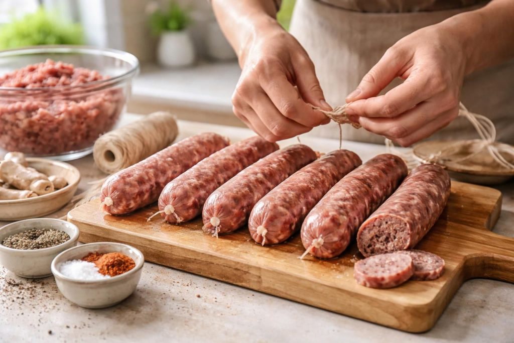 Katkı Maddesi İçermeyen, Sağlıklı Ev Yapımı Et Sosis Tarifi