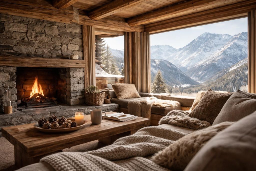 Kışın Huzurunu Evine Taşıyan Chalet Dekorasyon Stili