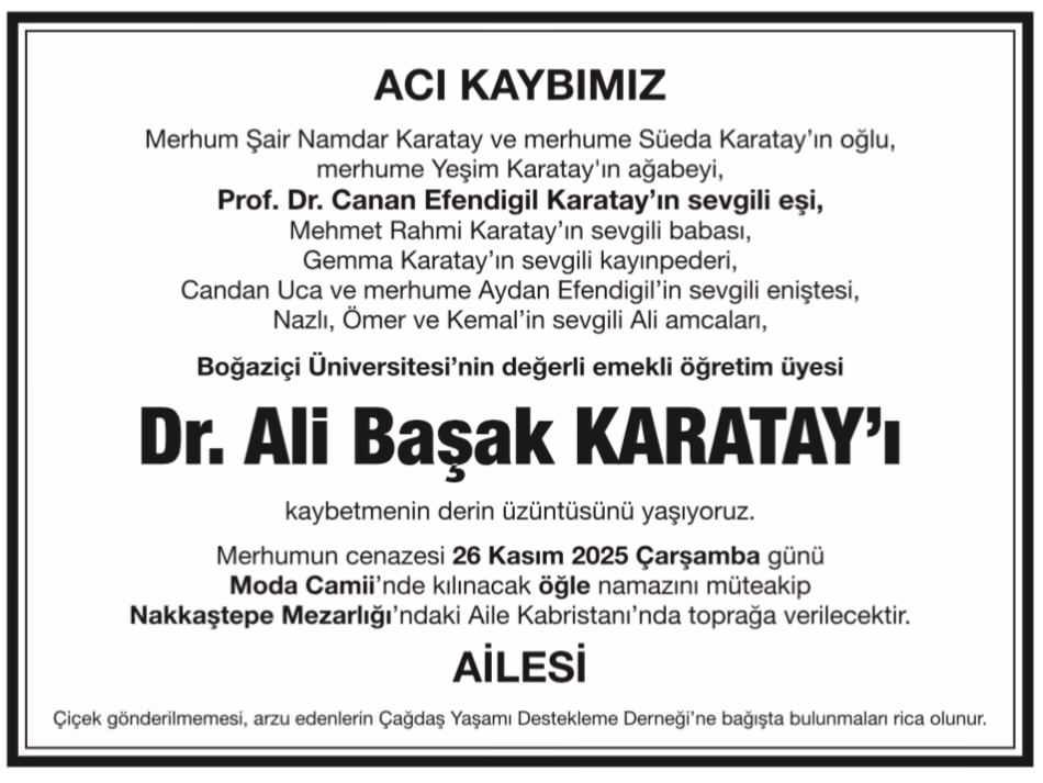 Prof. Dr. Canan Karatay'ın Eşi Ali Başak Karatay Hayatını Kaybetti: 46 Yıllık Evlilikleri Gündemde