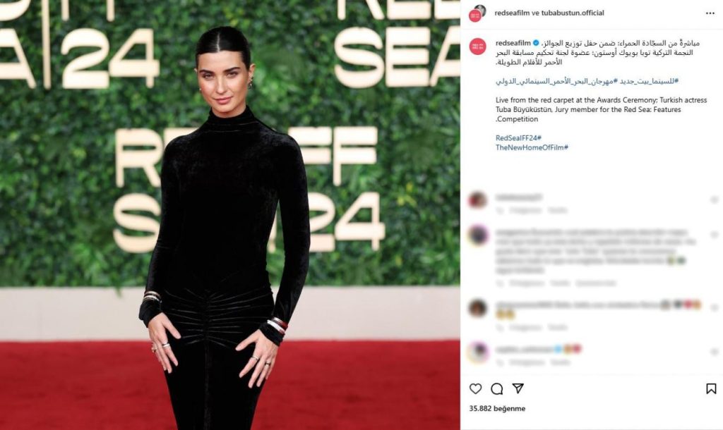 Tuba Büyüküstün, Kızıldeniz Film Festivali Kırmızı Halısında Şıklığıyla Göz Kamaştırdı